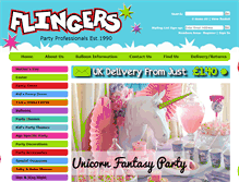 Tablet Screenshot of flingerspartyshop.co.uk